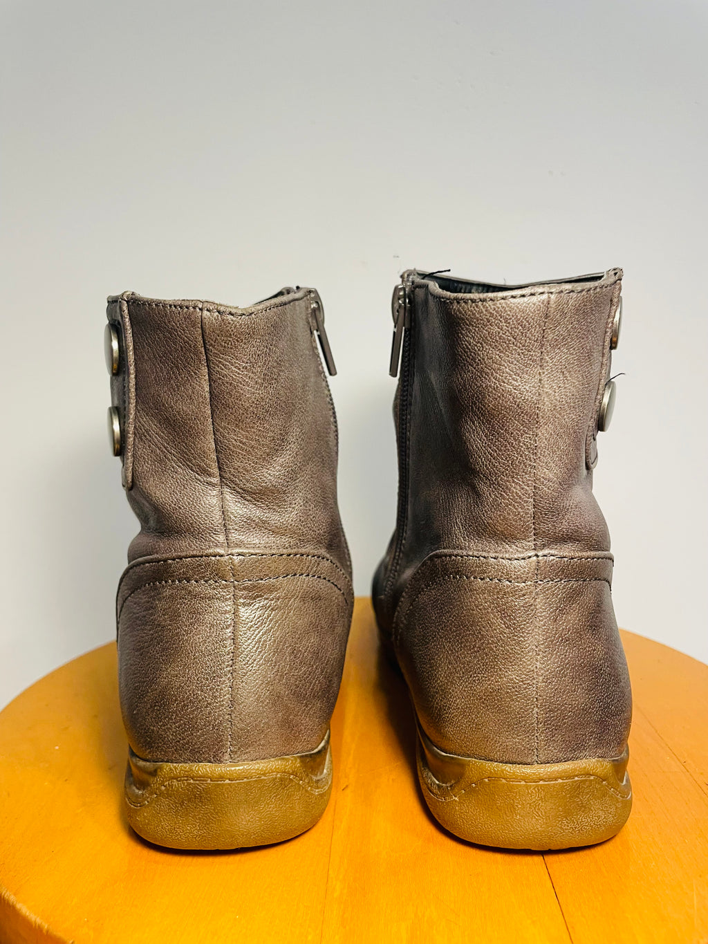 Bottes courtes cuir brun / Perfecto / taille 7 femme