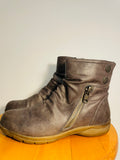 Bottes courtes cuir brun / Perfecto / taille 7 femme