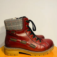Bottine cuir rouge / Rieker / taille 6