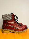 Bottine cuir rouge / Rieker / taille 6