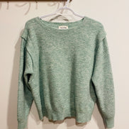 Chandail tricot vert menthe Grace & Mia - coupe oversize - encolure ronde - Taille Medium