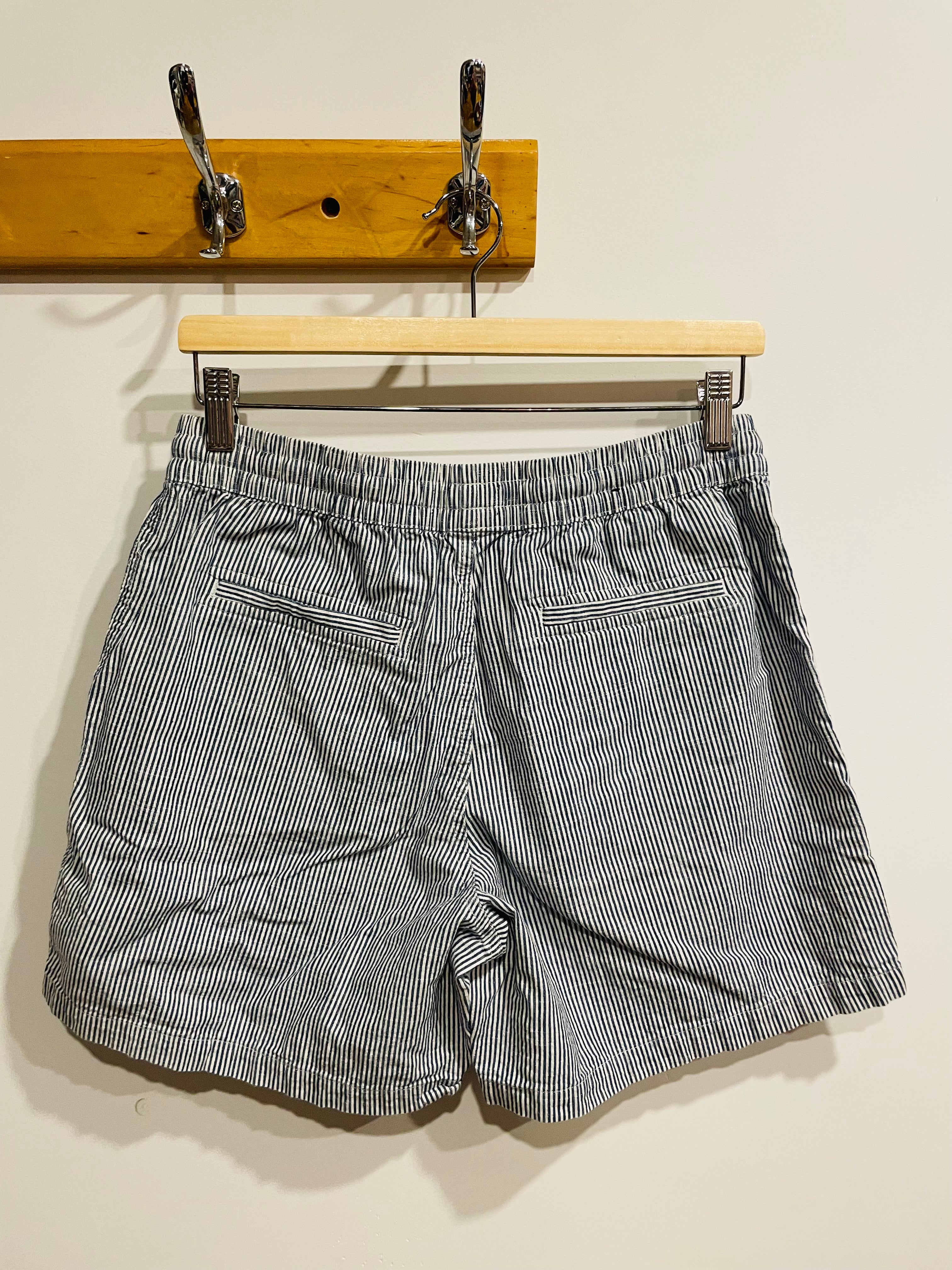 Short rayé bleu vintage taille élastique - Taille 8