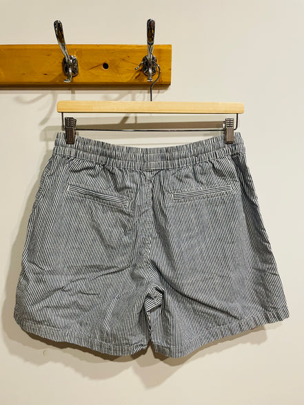 Short rayé bleu vintage taille élastique - Taille 8