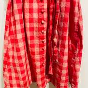 Robe courte vichy rouge San Francisco - carreaux - ceinture nouée - style rétro été - Taille : small