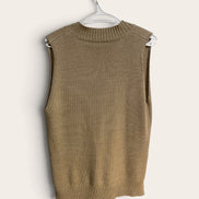 Haut beige tricot sans manches / inconnue / taille large