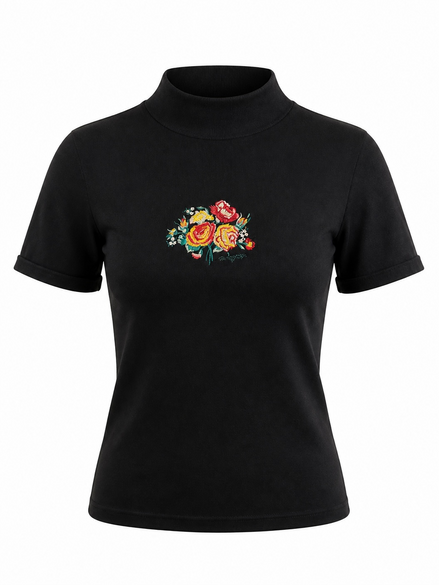 T-shirt vintage col haut - Taille médium