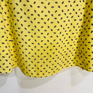 Jupe jaune coutre, motifs éventails  / Annie 50 / Taille medium à large