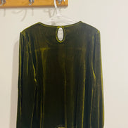 Chandail velours vert manches longues - Taille large
