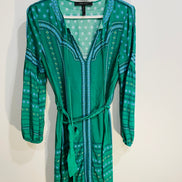 Robe verte avec fleurs et motifs bleus / BCBG MAXAZRIA / Taille XS