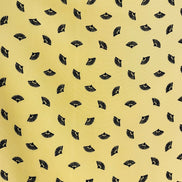 Jupe jaune coutre, motifs éventails  / Annie 50 / Taille medium à large