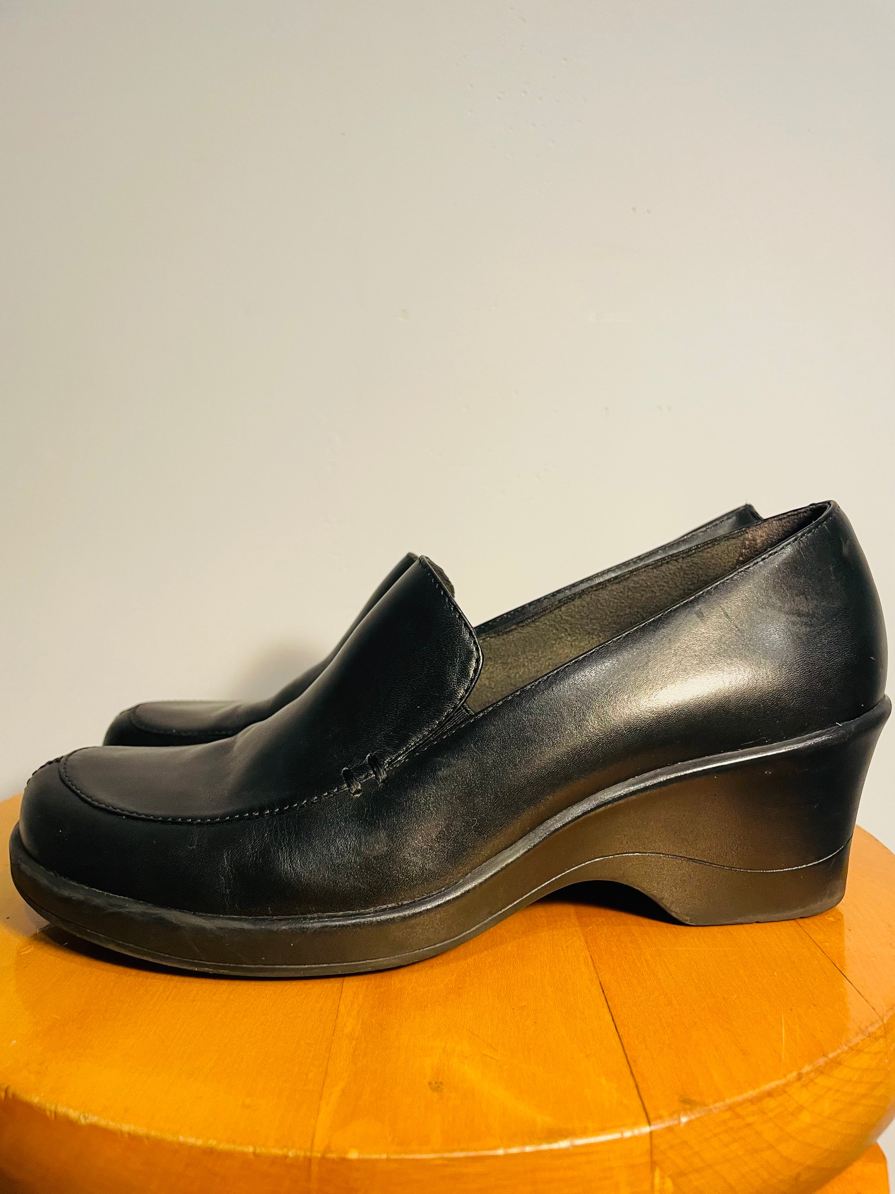Soulier cuir noir / Clarks / taille 7,5 femme