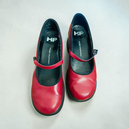 Soulier rouge style ballerine / Hush puppies / taille 7,5