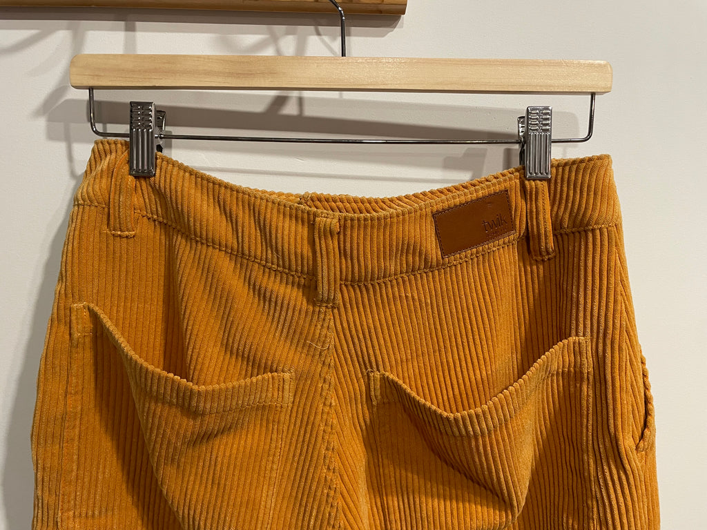 Pantalon jaune velour cordé - Twik - jambes larges - Taille Medium