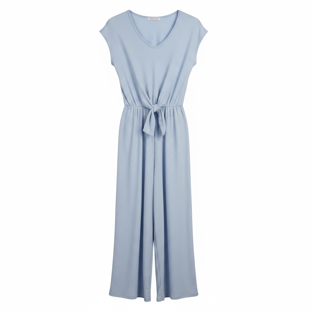 Jumpsuit bleu pâle manches courtes - Caution in the wind - Taille XS