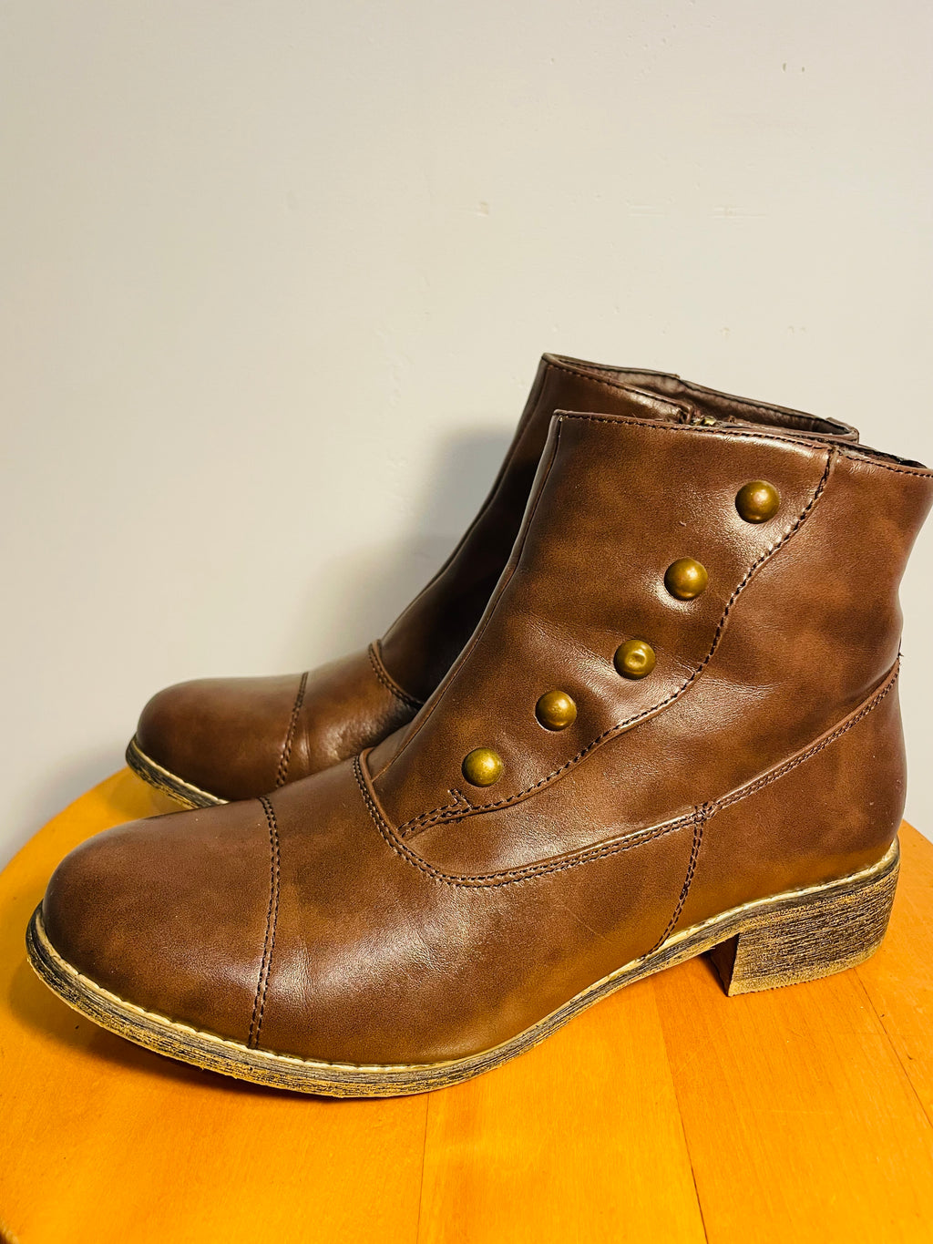 Bottes courtes cuir brun / Alberto / taille 7 femme