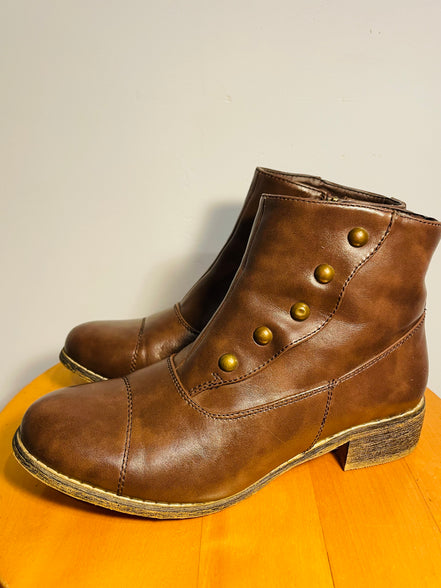 Bottes courtes cuir brun / Alberto / taille 7 femme