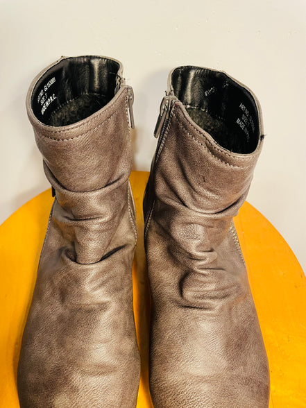 Bottes courtes cuir brun / Perfecto / taille 7 femme