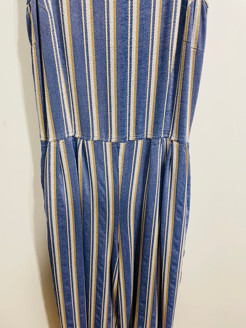 Jumpsuit rayé bleu avec poches et bretelles ajustables- Ananas Banana - taille médium