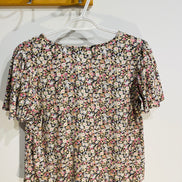 Chemise fleuri, manches courtes à volants / Paper Moon /Taille Medium