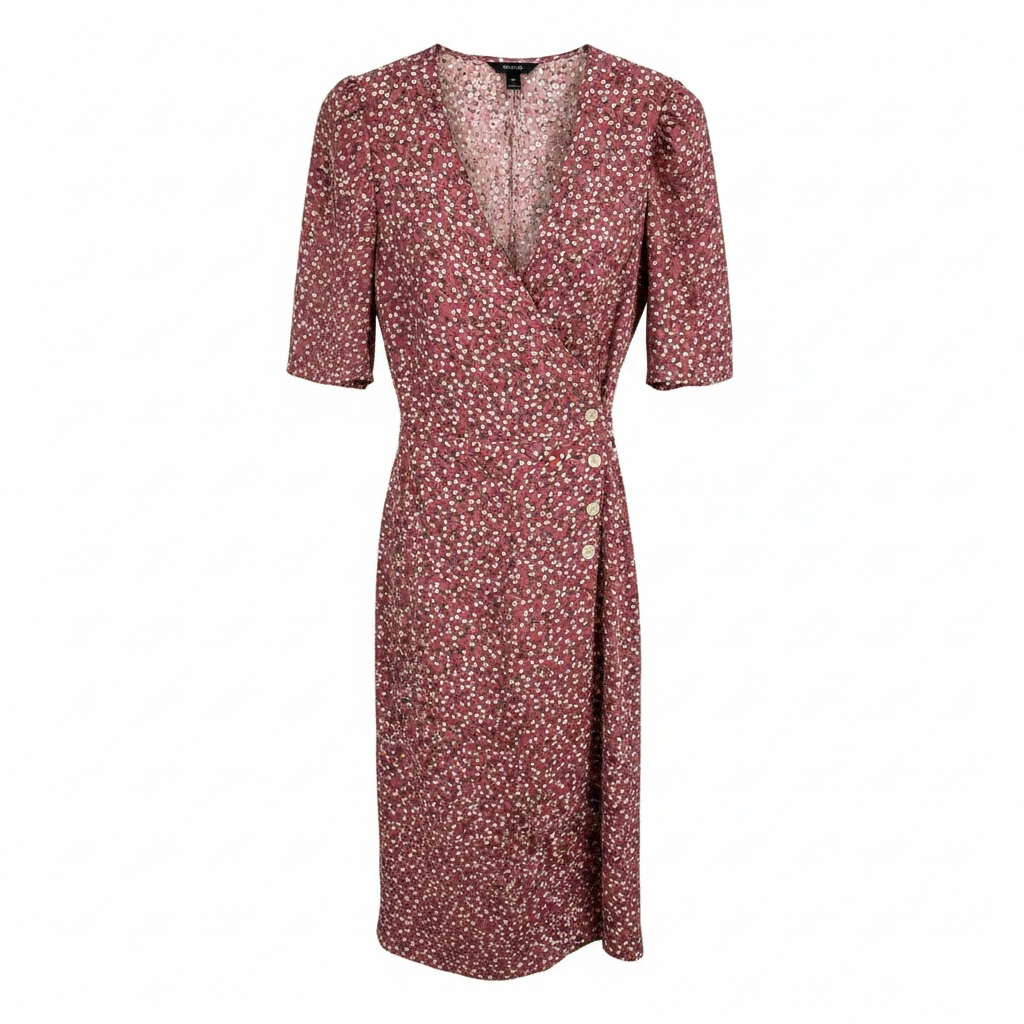 Robe longue rose florale / portefeuille et bouton / Rw&CO /Taille small