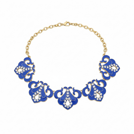 Collier arabesques bleues