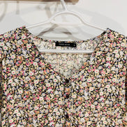 Chemise fleuri, manches courtes à volants / Paper Moon /Taille Medium
