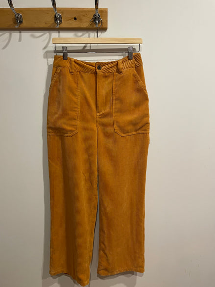 Pantalon jaune velour cordé - Twik - jambes larges - Taille Medium
