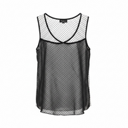 Camisole noire et blanche avec voilage / Marie C / Taille medium