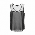 Camisole noire et blanche avec voilage / Marie C / Taille medium