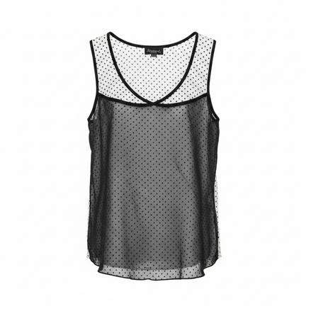 Camisole noire et blanche avec voilage / Marie C / Taille medium