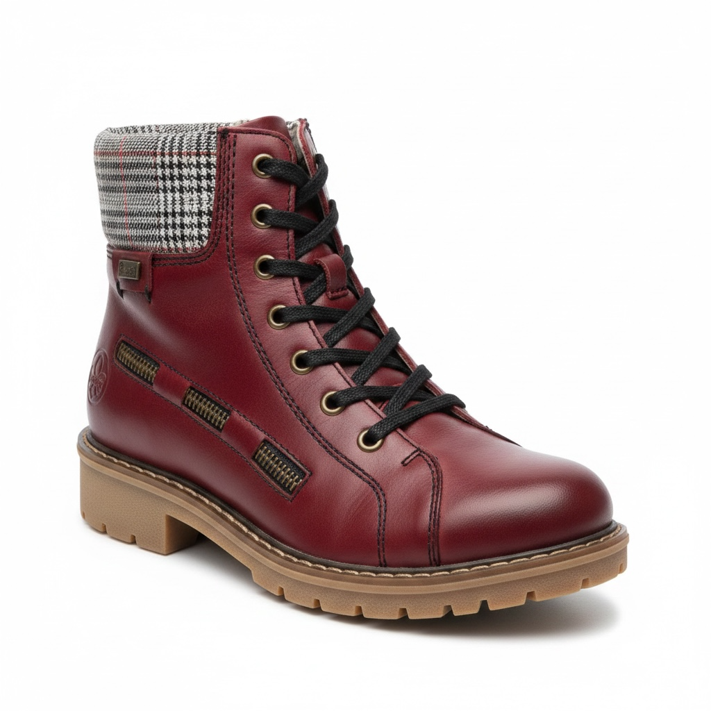 Bottine cuir rouge / Rieker / taille 6