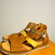 Sandales cuir beige et jaune / Pikolinos / taille 7 femme