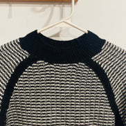 Chandail tricot manches longues noire et blanc - Liz Clairborne - Taille Medium
