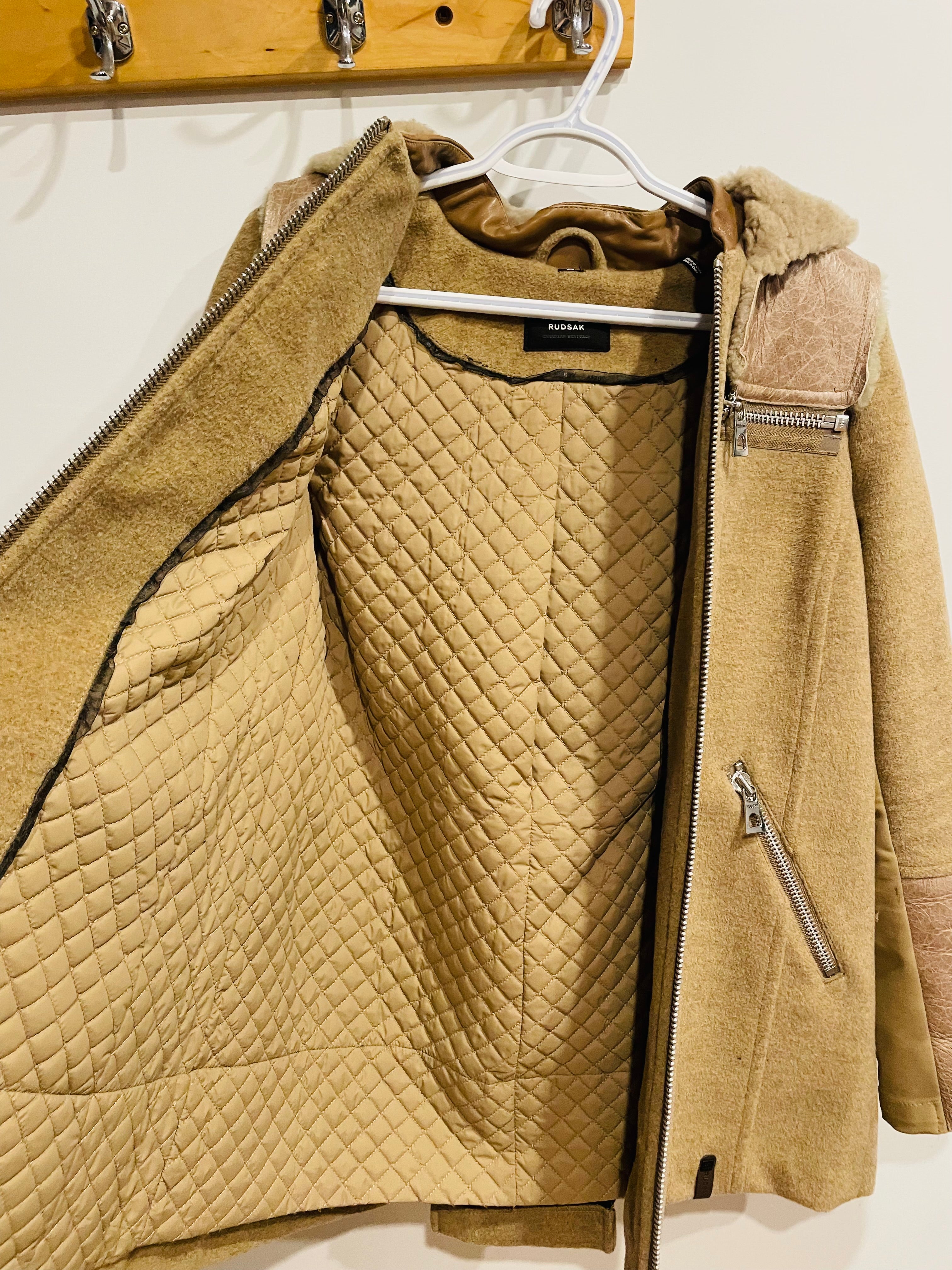 Veste pour femme fourrure et laine vintage - RUDSAK - taille petit