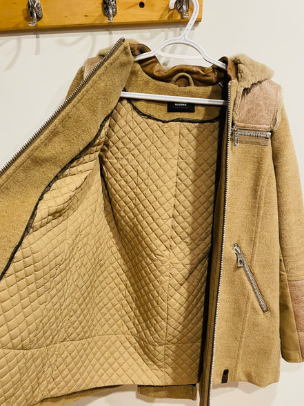 Veste pour femme fourrure et laine vintage - RUDSAK - taille petit