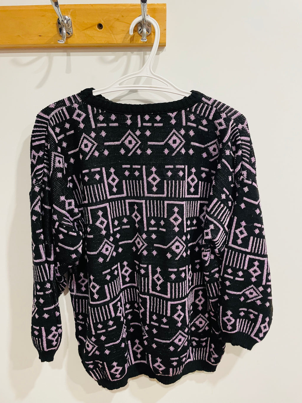 Tricot vintage brillant / manches chauve-souris 3/4 / taille médium ou large