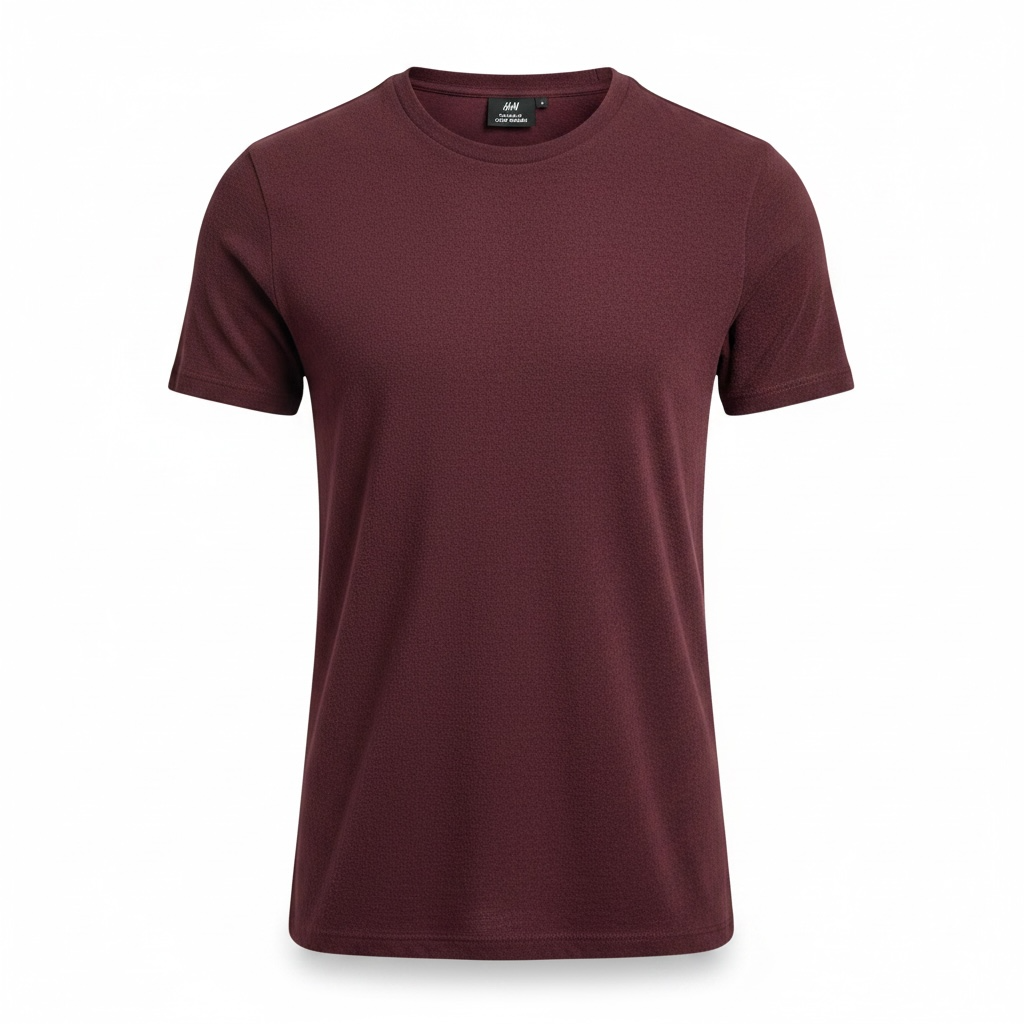 T-shirt texturé bourgogne coupe carrée / H&M / taille Small