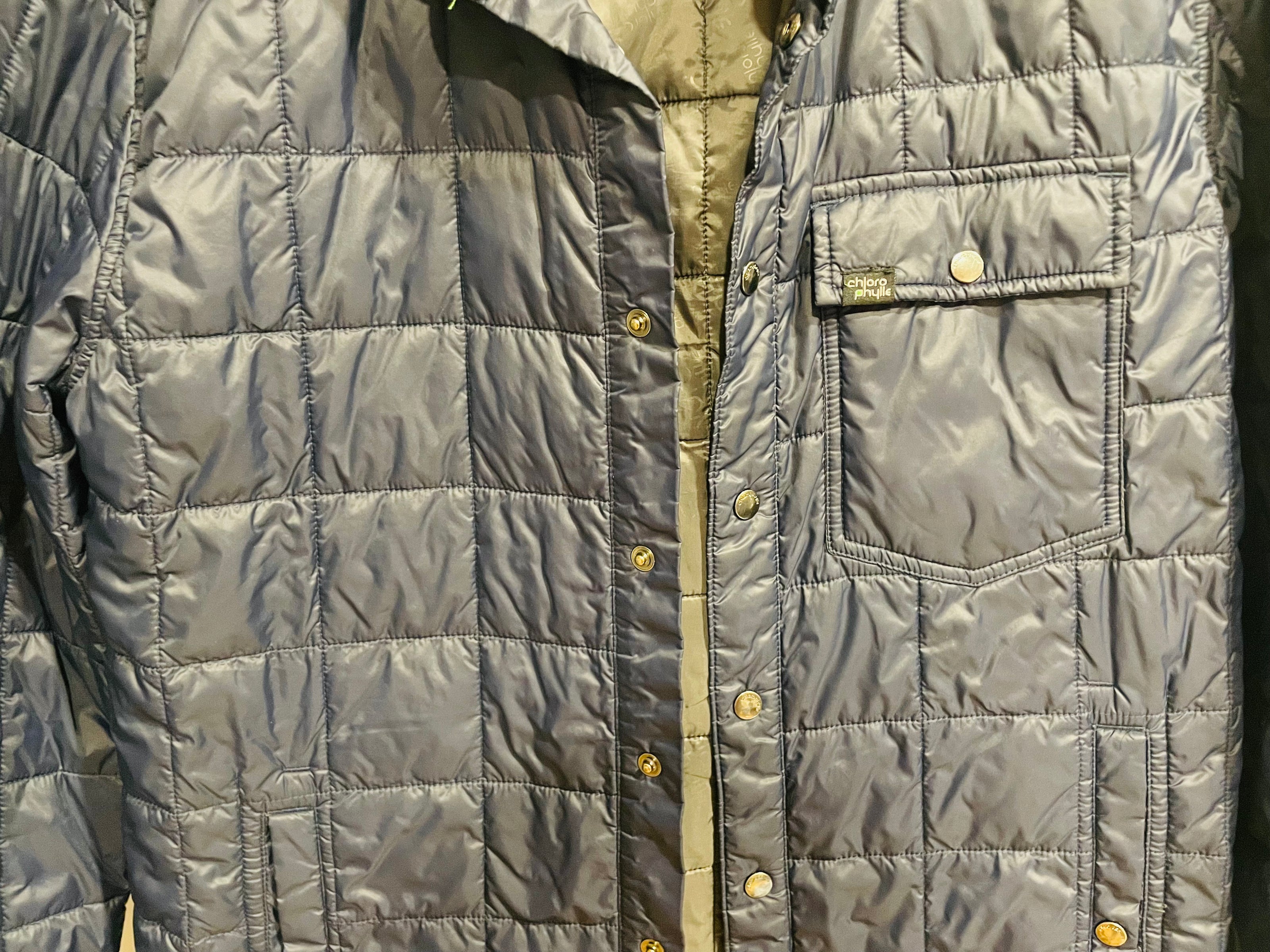 Veste bleue matelassée intérieur à carreaux - Chlorophylle - Taille small