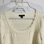 Chandail manches longues, blanc aspect dentelle / RW&CO / taille small
