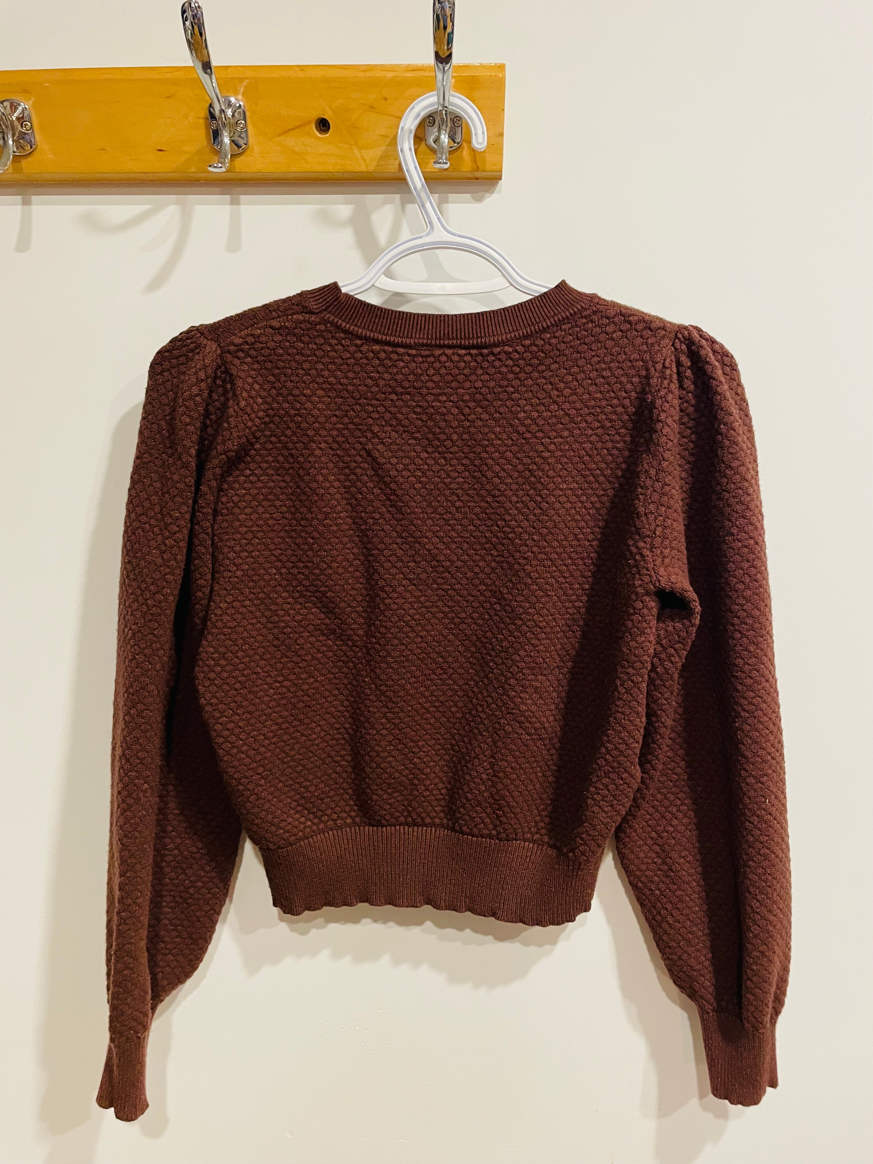 Haut manches longues tricot brun - Icõne par Simons - Taille médium