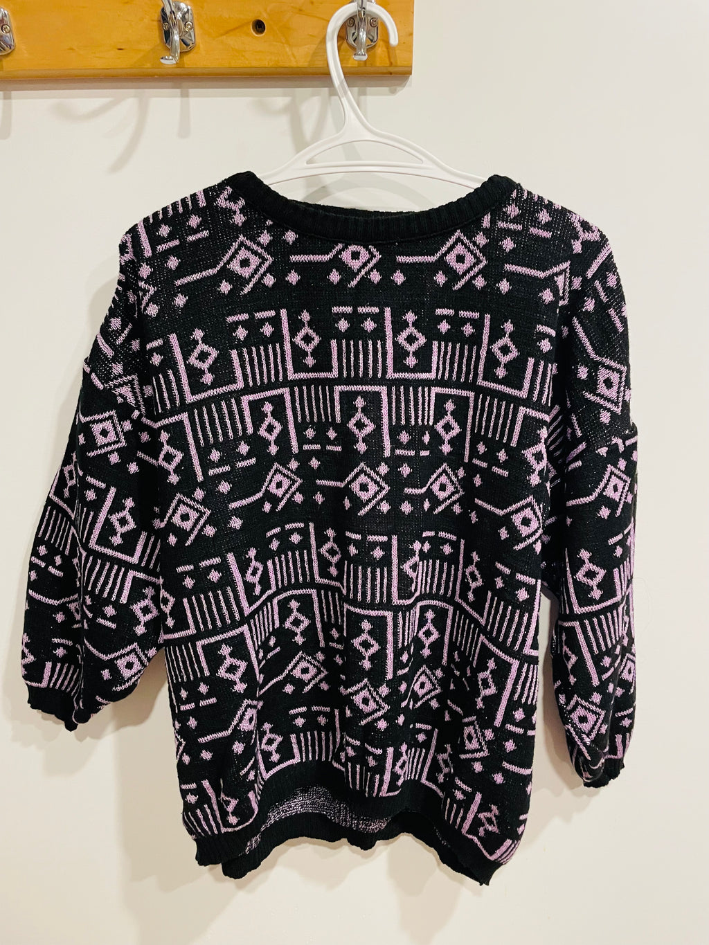 Tricot vintage brillant / manches chauve-souris 3/4 / taille médium ou large
