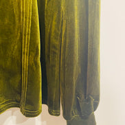 Chandail velours vert manches longues - Taille large