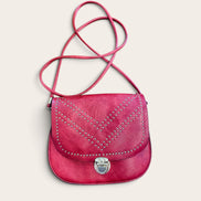 Petite sacoche cuir rouge
