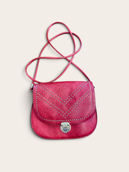 Petite sacoche cuir rouge