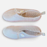 Souliers slip-on en gelée rose pale / vintage / taille 7,5