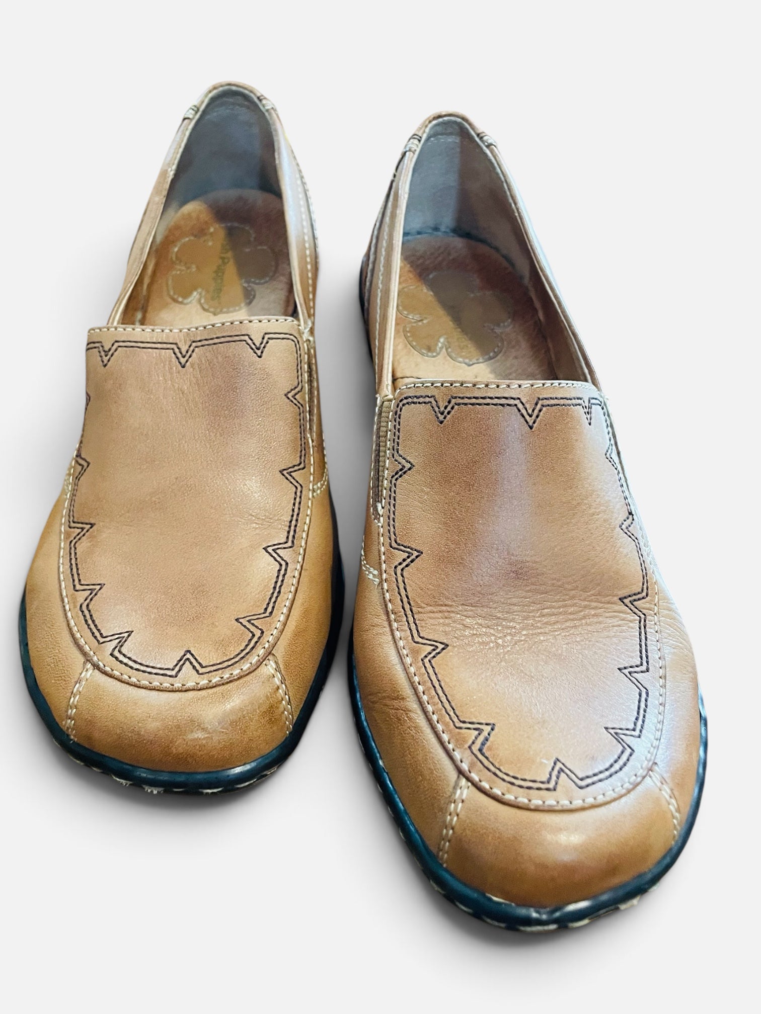 Souliers cuir brun / Hush Puppies / taille 6