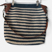 Sac tricot bleu et beige / The sak