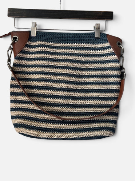 Sac tricot bleu et beige / The sak