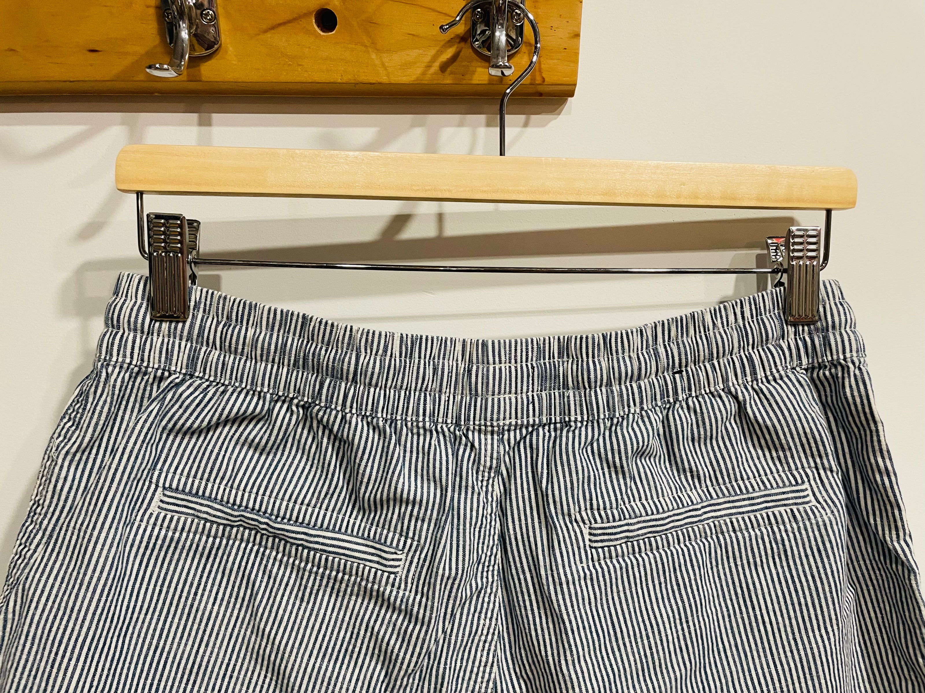 Short rayé bleu vintage taille élastique - Taille 8