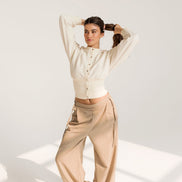 Lacey beige trousers - Daily Story